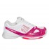 کفش ورزشی زنانه مخصوص تنیس ویلسون مدل Wilson Rush Evo Women's Tennis Shoes White/Fiesta Pink/Neon Red