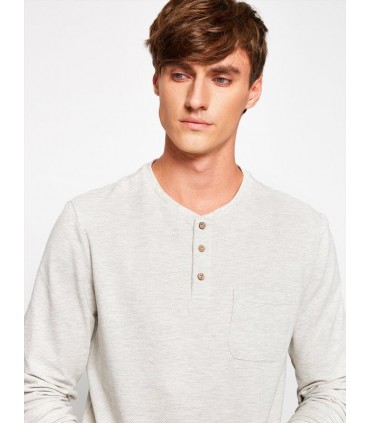 تی شرت آستین بلند دکمه دار مردانه Koton