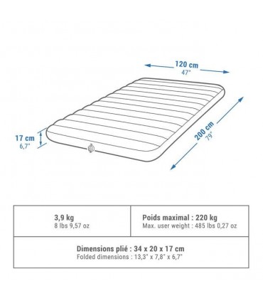 تشک بادی کمپینگ دو نفره 120 سانتی متری کچوا Air Comfort