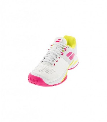 کفش تنیس زنانه بابولات مدل  Propulse Blast All Court White/Red Rose