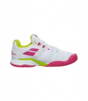 کفش تنیس زنانه بابولات مدل  Propulse Blast All Court White/Red Rose
